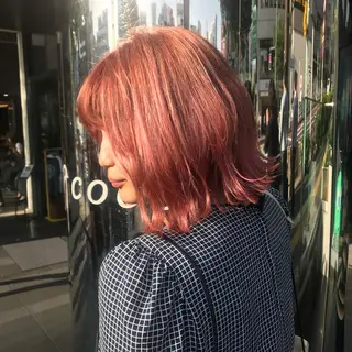 ミディアム カラー Yuki☺︎パーマ レイヤーカットのヘアスタイル