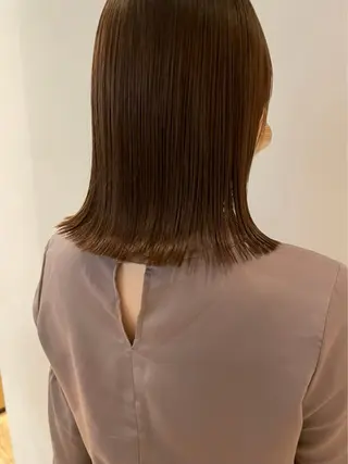 セミロング 須藤 優真 切りっぱなしボブのヘアスタイル