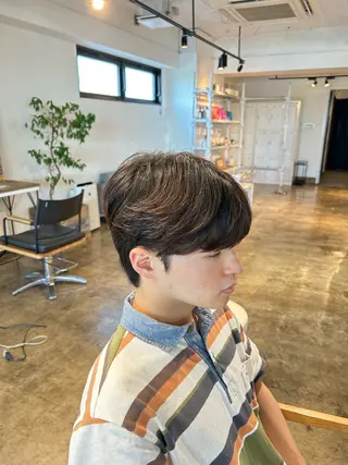 ショート パーマ メンズ 名駅/フェザーパーマ 韓国ヘア/森岡のヘアスタイル