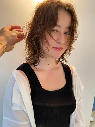 ミディアム Agu  hair rupia 金沢店所属・金沢美容室/ 艶髪/夜営業/JINのヘアスタイル