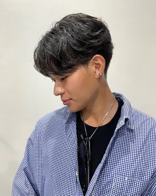 パーマ メンズ ボブモデル募集/ 青木亮太郎のヘアスタイル