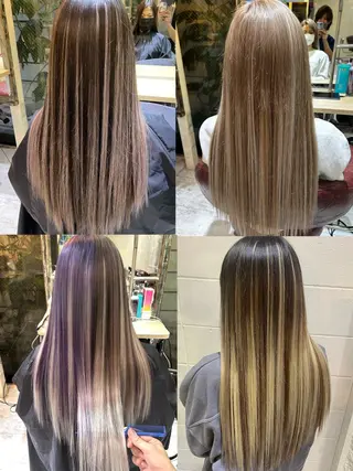 ロング カラー ササ キのヘアスタイル