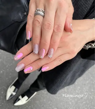 ネイル フィルイン／自爪育成 ／爪に優しい施術のネイルデザイン