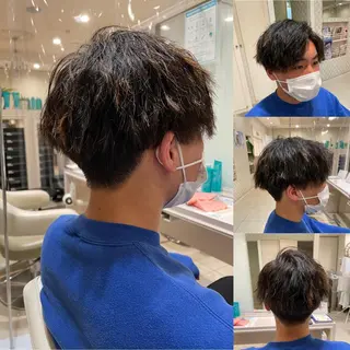 メンズ 白髪ぼかしデザイン ハイライト/宮本純登のヘアスタイル