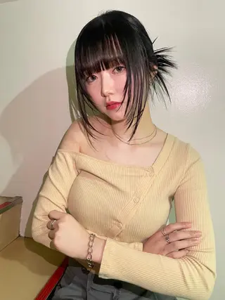 ロング カラー ヘアアレンジ 髙塚碧🇰🇷 韓国ヘア🎗️のヘアスタイル