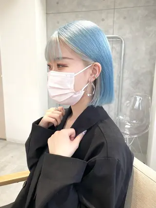 ショート カラー 💚ブリーチカラー 指名🥇💚ユウスケのヘアスタイル