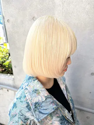 ショート カラー 透明感カラー/ 艶髪縮毛矯正/しほのヘアスタイル