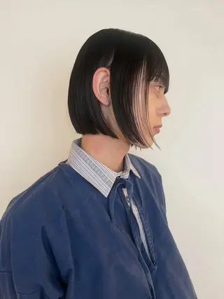 ショート 毛流れセンターパート Sakiのヘアスタイル