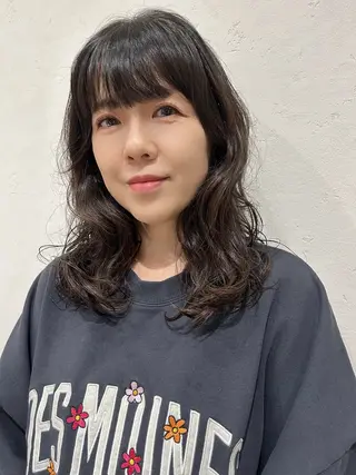 セミロング パーマ 🍒中川葵久美🍒 レイヤー/メンズのヘアスタイル