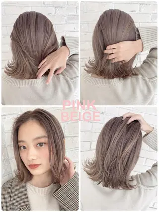 ミディアム あやかショート 白髪ぼかしのヘアスタイル