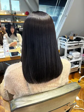 セミロング カラー misa🫧ナチュラ ル縮毛矯正/髪質改善のヘアスタイル