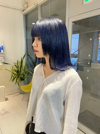 セミロング カラー 浅野 匠のヘアスタイル
