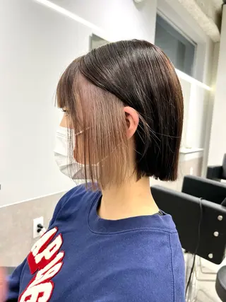 ショート カラー ブリーチ有無Wカラー メンズパーマ大成のヘアスタイル