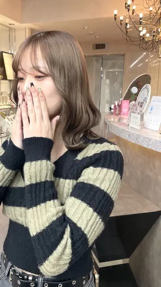 ミディアム カラー りん 🎀韓国スタイルのヘアスタイル