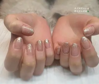 ネイル ショートネイル 森のさんぽ道のネイルデザイン