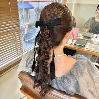 ロング カラー ヘアアレンジ 吉水 彩乃 /ボブ/艶感カラーのヘアスタイル