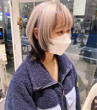 ミディアム カラー ウルフカット ハッシュカット/七海のヘアスタイル