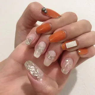 ロング カラー ヘアアレンジ キッズ ネイル マツエク・マツパ 福田 加奈のネイルデザイン