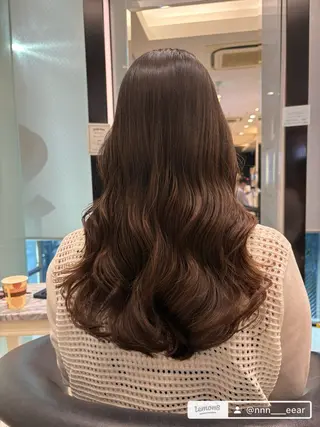 セミロング カラー 韓国っぽ透け感カラー マンツーマン🫧なおのヘアスタイル