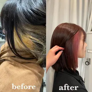 ミディアム カラー 透明感カラー🪡🤍 nanao🤍🪡のヘアスタイル