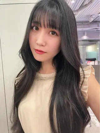 ロング ヘアアレンジ レイヤー/髪質改善 縮毛/ハッシュカットのヘアスタイル