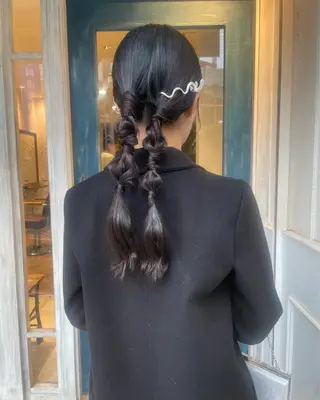 セミロング ヘアアレンジ 🙃 透明感カラー/ボブのヘアスタイル