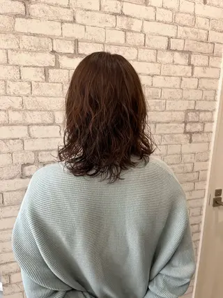 ミディアム 縮毛矯正/くすみ カラー/yukiのヘアスタイル