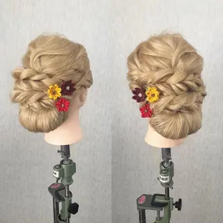 ヘアアレンジ ツノガイ エリのヘアスタイル
