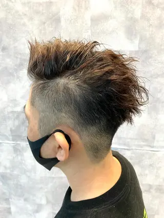 ショート パーマ メンズ 【𝐀𝐬𝐡大森】 石崎竜祐のヘアスタイル