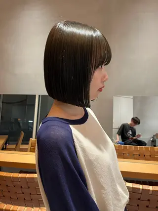 ミディアム カラー ボブ&顔まわりレ イヤー♡TOMOE♡のヘアスタイル