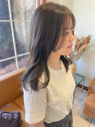 セミロング カラー 片山千晴✨ツヤ髪カラ ー✨顔まわりカット✨のヘアスタイル