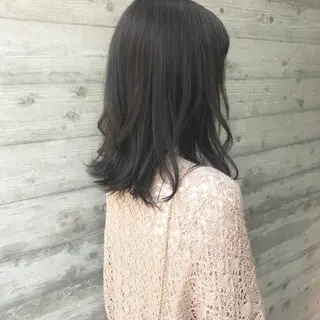 ミディアム カラー クニモトハルナ ボブ/柔らかカラーのヘアスタイル