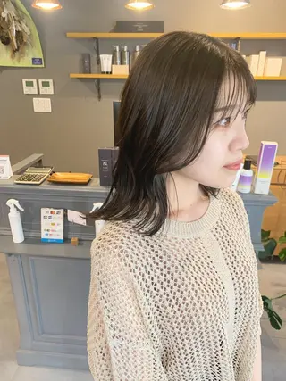 ミディアム カラー SHU NTAのヘアスタイル