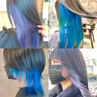 ミディアム カラー ヘアアレンジ 🌈インナーカラー ‘ショウマ’🌈のヘアスタイル