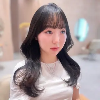 ロング カラー HINA🎀韓国ヘア エクステ/小顔カットのヘアスタイル