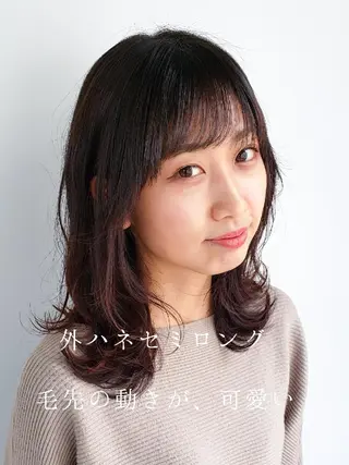 セミロング カラー 美髪⭐︎髪質改善 井上 康司のヘアスタイル