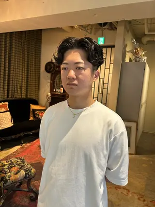 パーマ メンズ メンズパーマ眉毛 特化アユム🔥のヘアスタイル