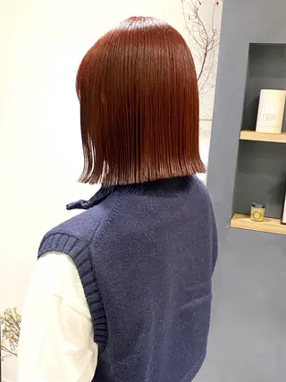 ミディアム カラー saki🌼ボブ× 透明感カラー🌼のヘアスタイル