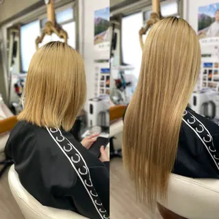 ロング プルエクステ界隈 ハイトーン/カツオ✨のヘアスタイル