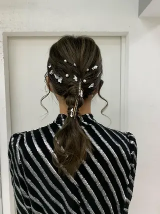 ミディアム ヘアアレンジ 卒業式ヘアセット🎀 ヘアアレンジのヘアスタイル
