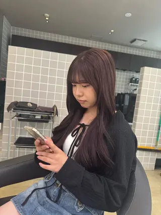 ロング カラー パーマ ヘアアレンジ メンズ キッズ 韓国系🇰🇷🩶 艶暗髪/MEIのヘアスタイル