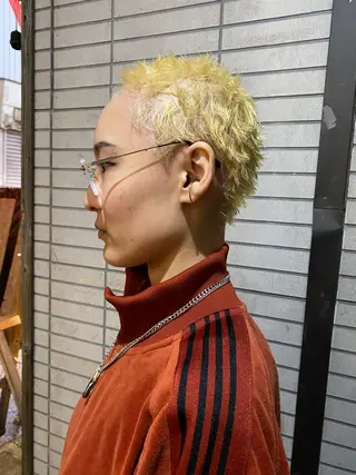 ショート カラー パーマ メンズ メンズ得意です💥 ハユカといいます❗️のヘアスタイル