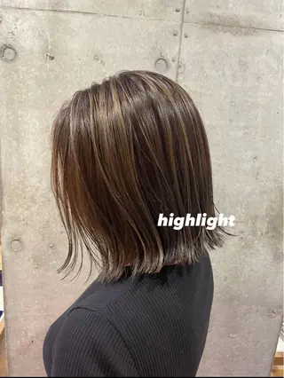ミディアム ♥️ボブ/ブリーチ なしカラー/mahoのヘアスタイル