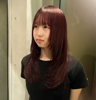 ロング 柔め透明感血色カラー 暖色/レイヤー/ゆいのヘアスタイル
