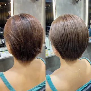 ショート カラー 透明感カラー🌿 グレージュ🐺陽介のヘアスタイル