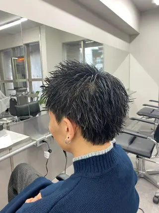 ショート カラー パーマ ヘアアレンジ メンズ キッズ ネイル マツエク・マツパ アイブロウ 🔥漢髪特化メンズ マネージャーYUKIのヘアスタイル