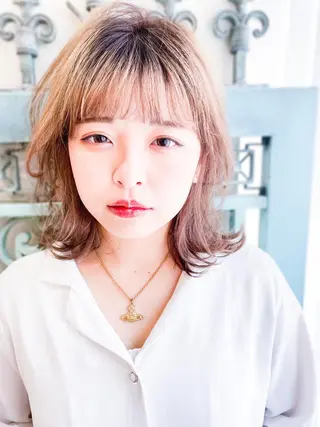 ミディアム カラー パーマ ヘアアレンジ メンズ 表参道Lise おおいしおりのヘアスタイル