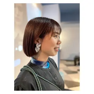 ミディアム カラー 中野 誠子のヘアスタイル
