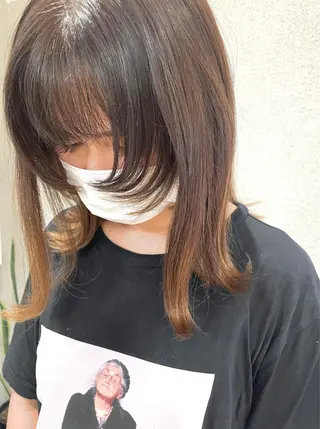 ミディアム カラー 松下 由恵のヘアスタイル