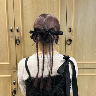 ヘアアレンジ ヘアセット/艶カラー /まつげパーマ/りおのヘアスタイル